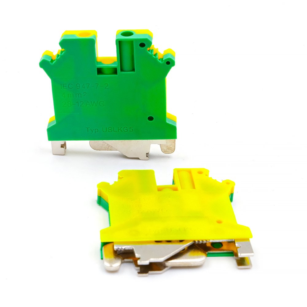 USLKG 5N PE Ground DIN Rail Terminal Block