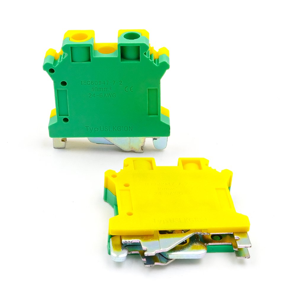 USLKG 10N PE Ground DIN Rail Terminal Block