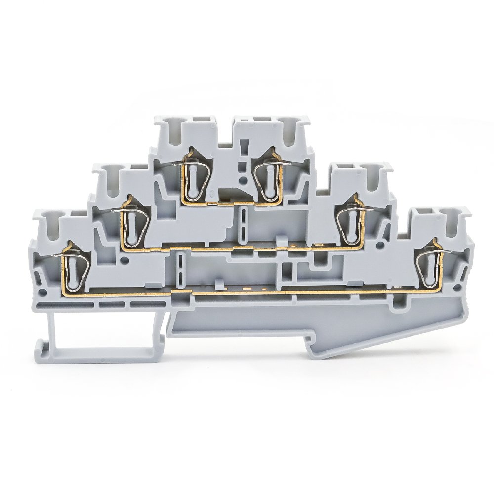 ST 2.5-3L Three-Level Spring-Clamp DIN Rail Terminal Block
