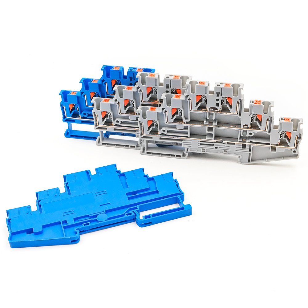 PT2.5-3L Three-Level Push-in DIN Rail Terminal Block